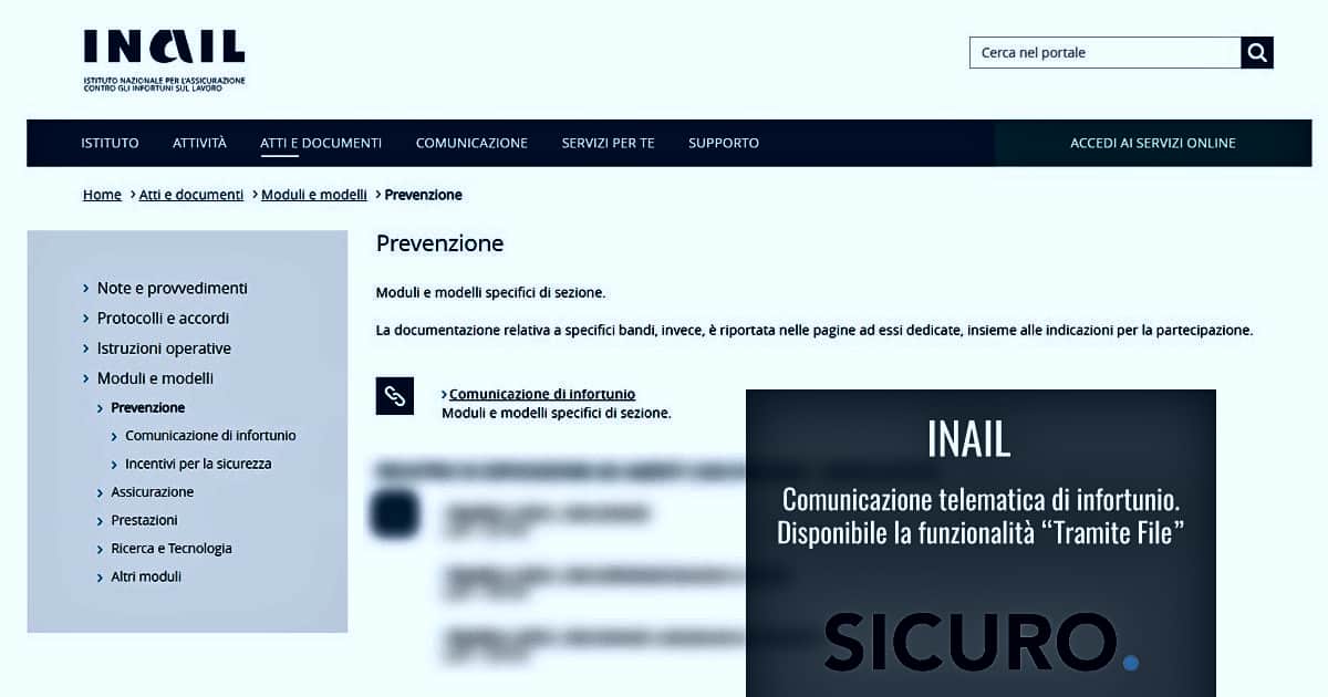 Modello 108 Inail Inail: Comunicazione telematica di infortunio