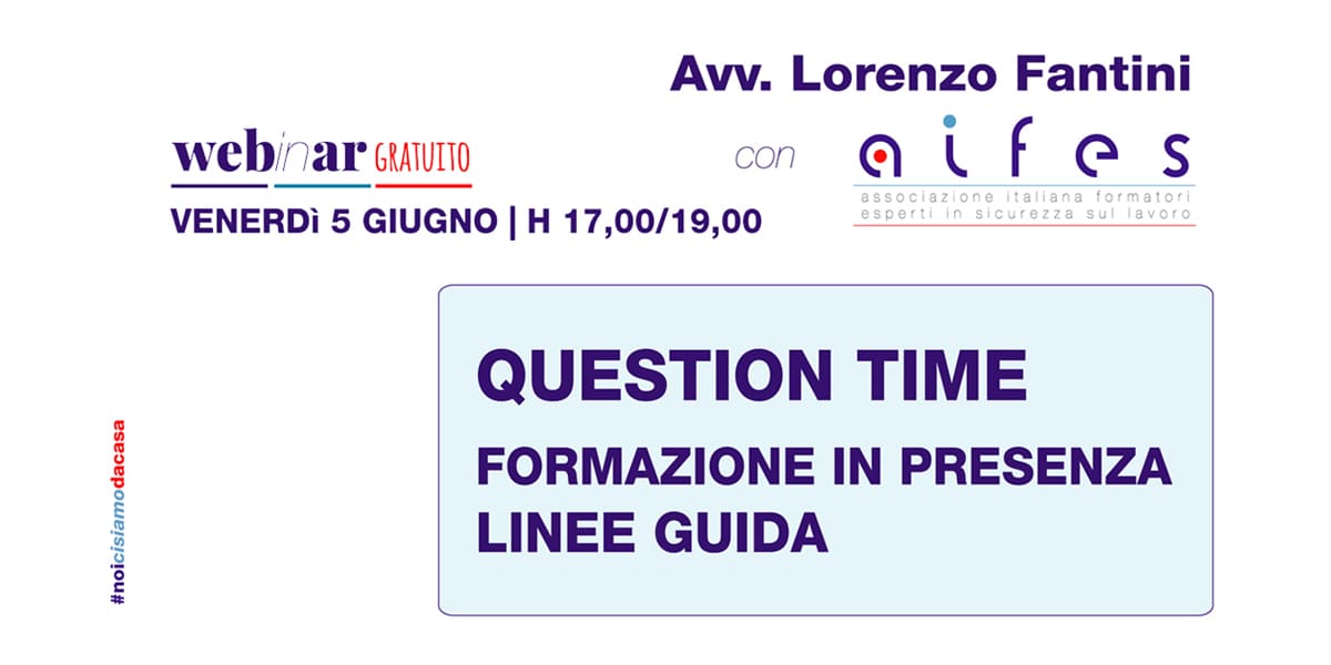Webinar Formazione in Presenza Linee guida